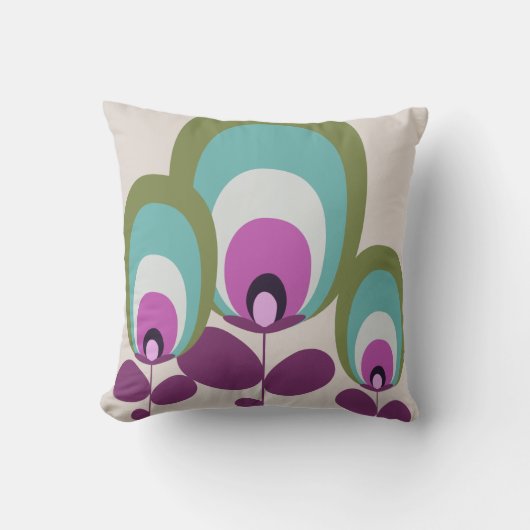 ミッドセンチュリーモダンカラーの色覚枕 クッション (正面)