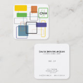 ミッドセンチュリーモダンカラー・バースト スクエア名刺 (正面/裏面)