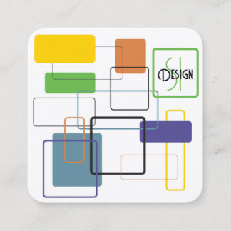 ミッドセンチュリーモダンカラー・バースト スクエア名刺