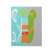 ミッドセンチュリーモダンカートゥーンハウスメモ帳 ノートパッド (回転)