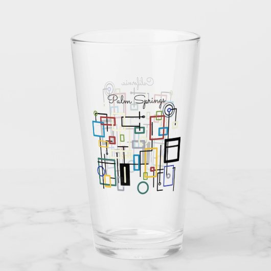ミッドセンチュリーモダンガラスおよびオプションのパーム春 タンブラーグラス (正面)