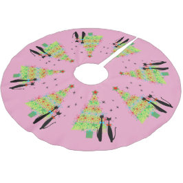 ミッドセンチュリーモダンキャックールトクリスマスツリー ブラッシュドポリエステルツリースカート