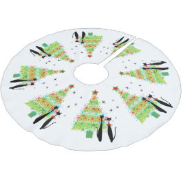 ミッドセンチュリーモダンキャックールトクリスマスツリー ブラッシュドポリエステルツリースカート