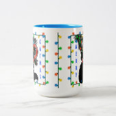 ミッドセンチュリーモダンキャットクリスマス! ツートーンマグカップ (中央)