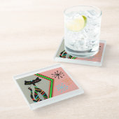 ミッドセンチュリーモダンキャットコースター飲料 ガラスコースター (アングル)