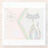 ミッドセンチュリーモダンキャットコースター飲料 ガラスコースター (裏面)