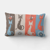 ミッドセンチュリーモダンキャットレトロオレンジブラウン ランバークッション (裏面)