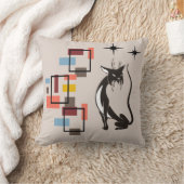 ミッドセンチュリーモダンキャットレトロマス クッション (ブランケット)