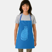 ミッドセンチュリーモダンキャット、コバルト、ライトブルー エプロン (インサイチュ)