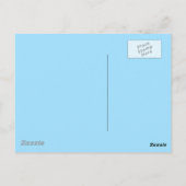 ミッドセンチュリーモダンキャット、コバルト、ライトブルー ポストカード (裏面)