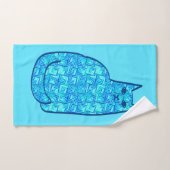 ミッドセンチュリーモダンキャット、ターコイズ、海軍 バスタオルセット (ハンドタオル)