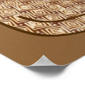 ミッドセンチュリーモダンキャット、ベージュ、ライトブラウン ポスター (角)