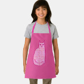 ミッドセンチュリーモダンキャット、明るい赤紫色、ライトピンク エプロン (インサイチュ)