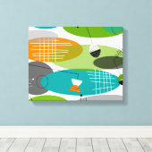 ミッドセンチュリーモダンキャンバスプリント原子III キャンバスプリント (インサイチュ (ウッドフロア))