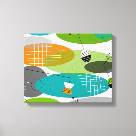 ミッドセンチュリーモダンキャンバスプリント原子III キャンバスプリント (正面)