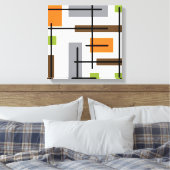 ミッドセンチュリーモダンキュービクル美術 キャンバスプリント (インサイチュ (寝室))