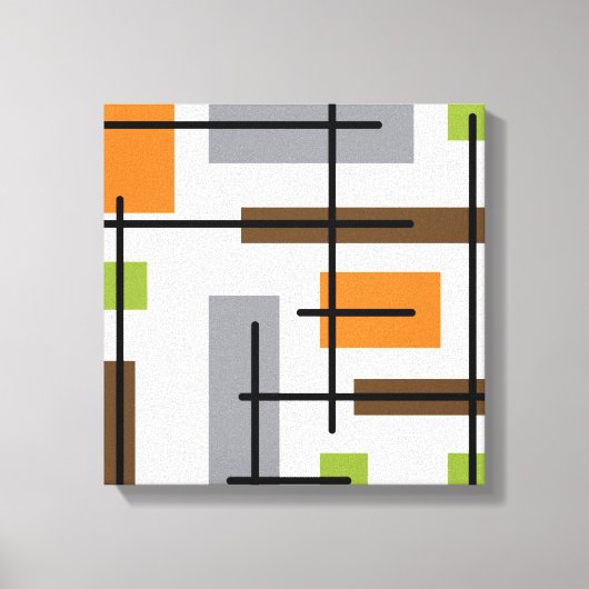 ミッドセンチュリーモダンキュービクル美術 キャンバスプリント (正面)