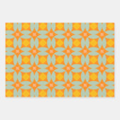 ミッドセンチュリーモダンキルトタイルパターンレトロパステル ラッピングペーパーシート (正面)