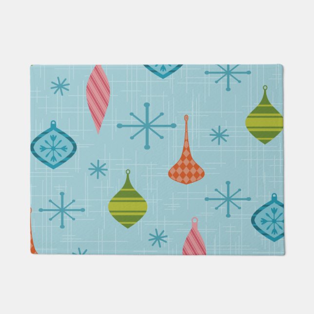 ミッドセンチュリーモダンクリスマスオーナメント ドアマット (正面)