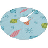 ミッドセンチュリーモダンクリスマスオーナメント ブラッシュドポリエステルツリースカート (アングル)