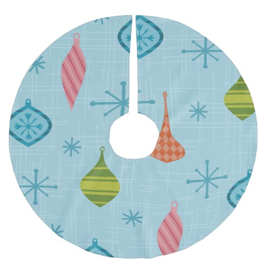 ミッドセンチュリーモダンクリスマスオーナメント ブラッシュドポリエステルツリースカート (正面)