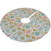 ミッドセンチュリーモダンクリスマスオーナメント ブラッシュドポリエステルツリースカート (アングル)