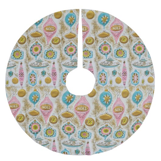 ミッドセンチュリーモダンクリスマスオーナメント ブラッシュドポリエステルツリースカート (正面)