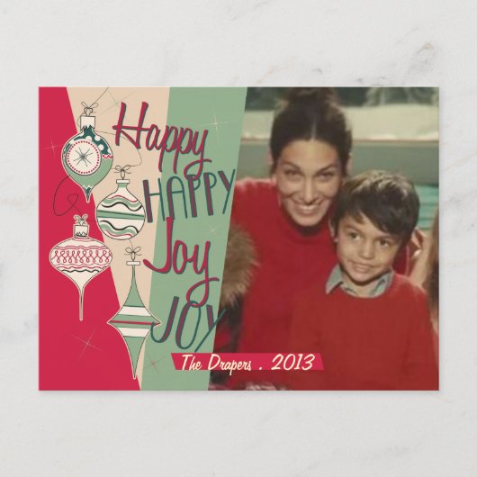 ミッドセンチュリーモダンクリスマスカード シーズンポストカード (正面)