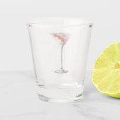 ミッドセンチュリーモダンクリスマスクランベリーマルティーニ ショットグラス (裏面)