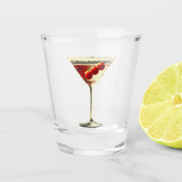 ミッドセンチュリーモダンクリスマスクランベリーマルティーニ ショットグラス