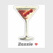 ミッドセンチュリーモダンクリスマスクランベリーマルティーニ シール (シート)