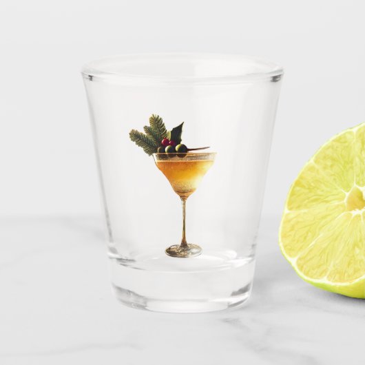 ミッドセンチュリーモダンクリスマスシャンパンカクテル ショットグラス (正面)