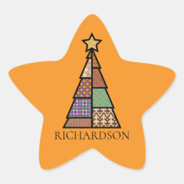 ミッドセンチュリーモダンクリスマスツリーとモノグラム 星シール