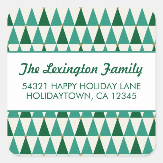 ミッドセンチュリーモダンクリスマスツリーの住所 スクエアシール (正面)