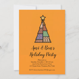 ミッドセンチュリーモダンクリスマスツリーホリデーパーティー 招待状