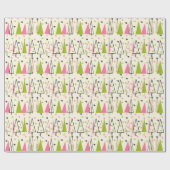 ミッドセンチュリーモダンクリスマスツリーラッピング紙 ラッピングペーパー (フラット)