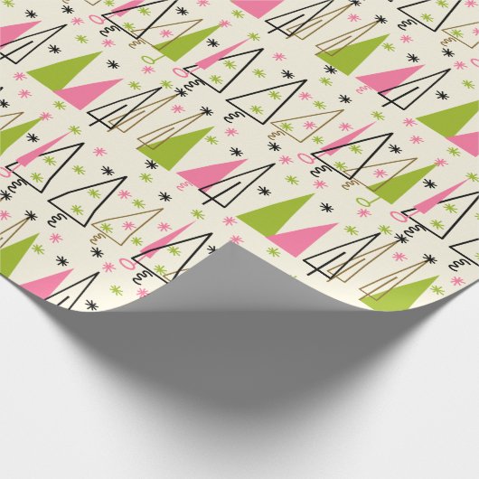 ミッドセンチュリーモダンクリスマスツリーラッピング紙 ラッピングペーパー (角)