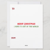 ミッドセンチュリーモダンクリスマスツリーレトロロケット シーズンカード (裏面)