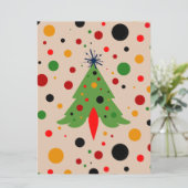 ミッドセンチュリーモダンクリスマスツリーレトロロケット シーズンカード (スタンド正面)