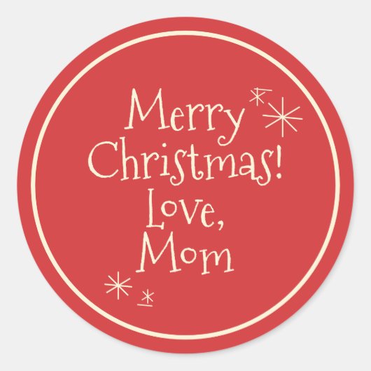 ミッドセンチュリーモダンクリスマスプレゼントレトロ50年代60年代 ラウンドシール (正面)