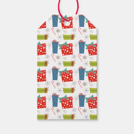 ミッドセンチュリーモダンクリスマスプレゼント&キャンディーケーン ギフトタグ (正面)