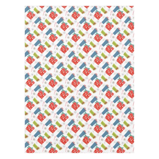 ミッドセンチュリーモダンクリスマスプレゼント&キャンディーケーン テーブルクロス (正面)