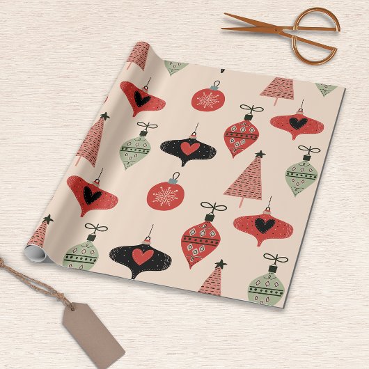 ミッドセンチュリーモダンクリスマスラッピング紙 ラッピングペーパー