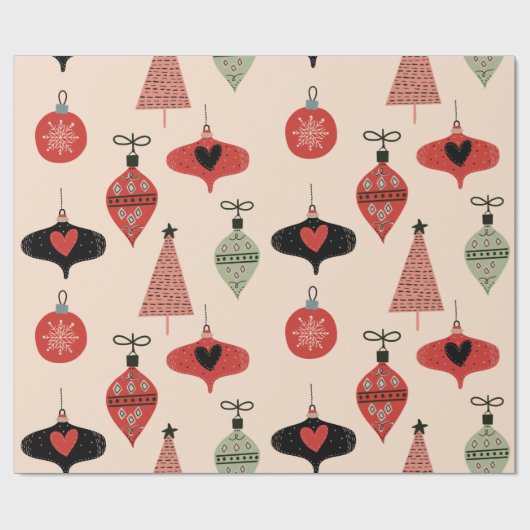 ミッドセンチュリーモダンクリスマスラッピング紙 ラッピングペーパー (フラット)