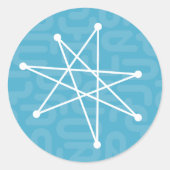 ミッドセンチュリーモダンクリスマス原子スターバストスター ラウンドシール (正面)