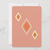 ミッドセンチュリーモダンクリーム，赤面&バーントオレンジ セーブザデート (裏面)