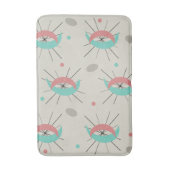 ミッドセンチュリーモダンクレセントターコイズピンク バスマット (正面縦)