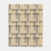 ミッドセンチュリーモダンクロスストライプパターン フリースブランケット (正面)