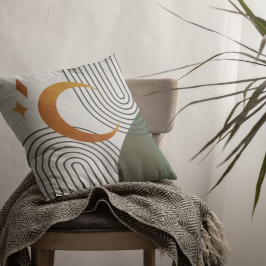 ミッドセンチュリーモダングミニマル・グリーン・オレンジ クッション