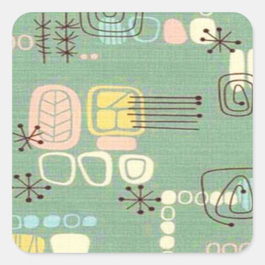 ミッドセンチュリーモダングラフィックデザインシール スクエアシール (正面)
